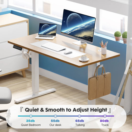 Height Adjustable 40x24 Inch Stand Up / Sit Computer Desk