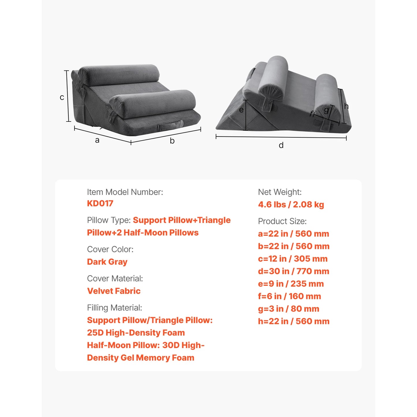 Adjustable Orthopedic Wedge Pillow