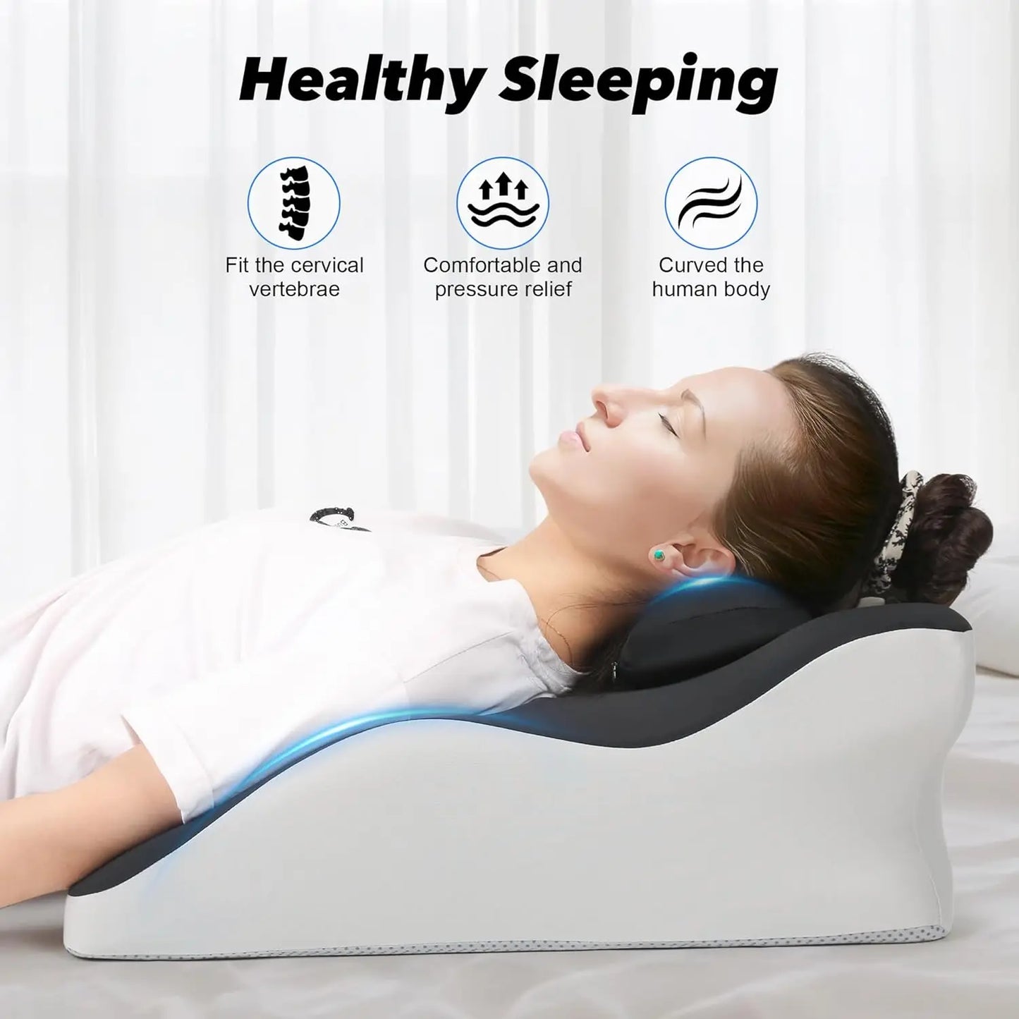 Wedge Memory Foam Ergonomic Back Support Pillow