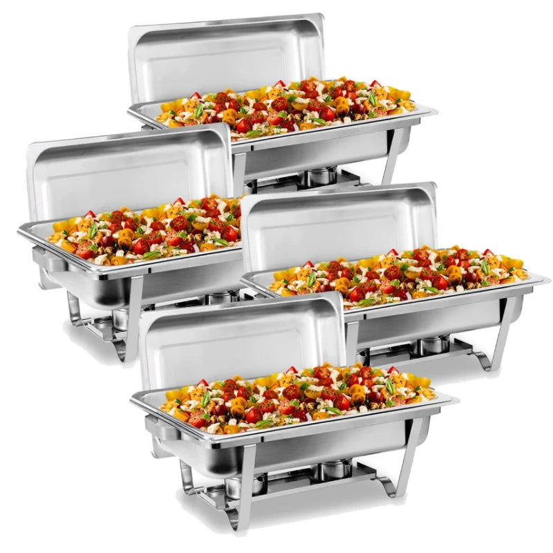 2/4/6 Pack 8QT Stainless Steel Chafing Dish Buffet Set