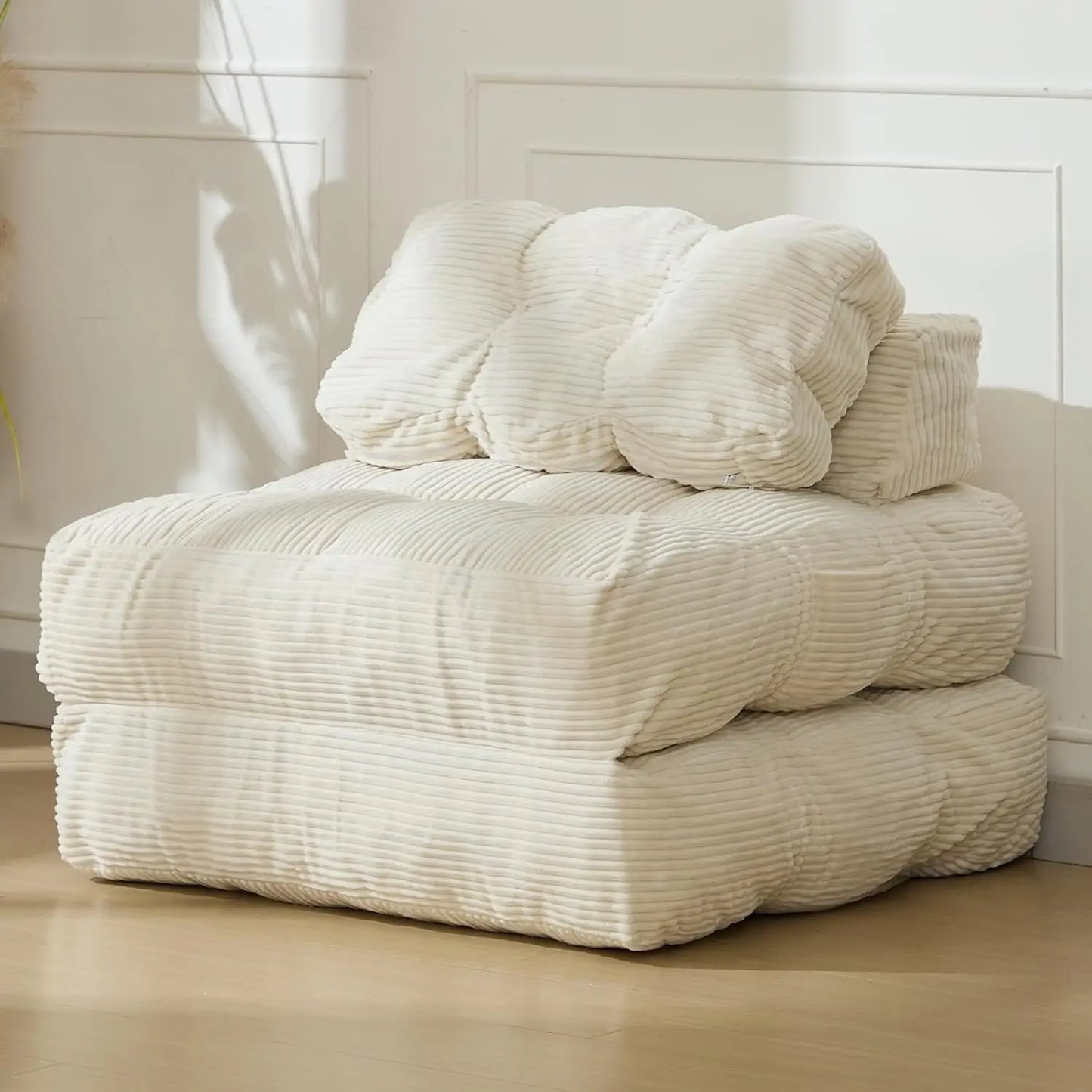 3-in-1 34" Folding Sofa Bed with Pillow Boneless Mattress with Back Support Comfy Portable Convertible Sleeper Chair Floor Sofa