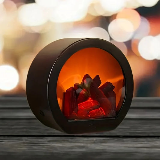 Semi-circular Portable Fireplace Light With Simulated Flame Effect