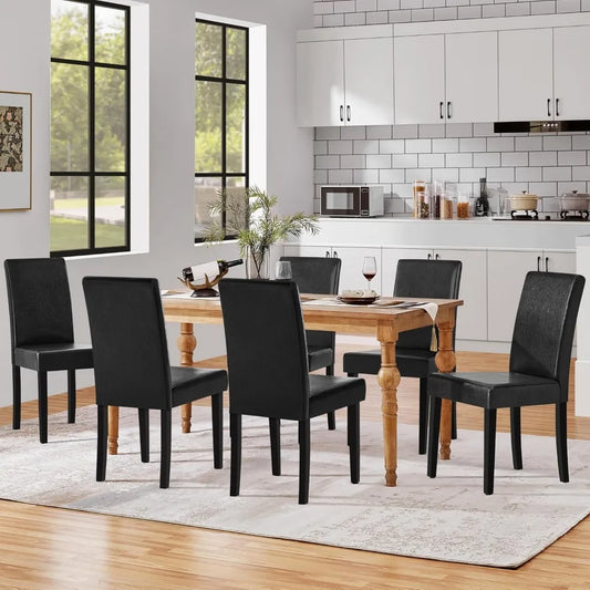 Dining Chairs Set of 6 Faux Leather Modern Dining Room Chairs