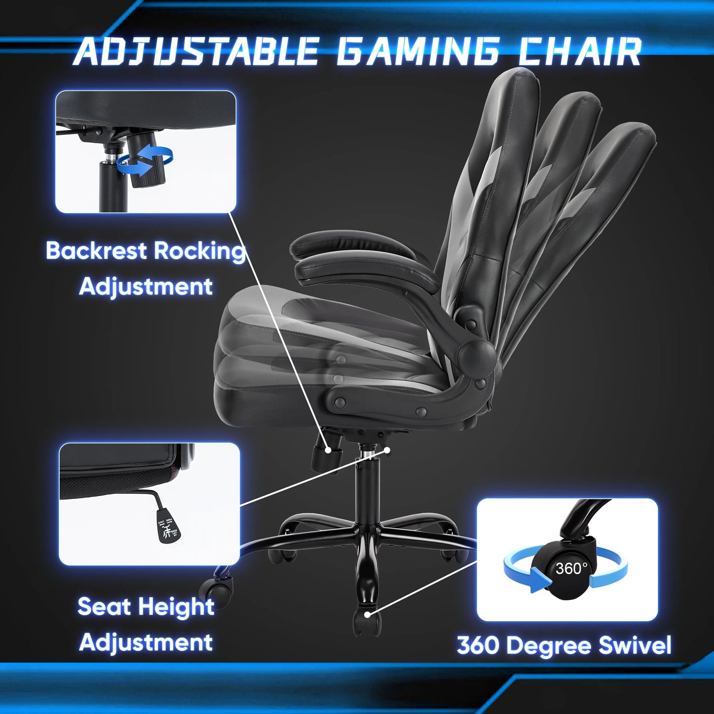 Ergonomic Adjustable Office Computer Gaming Desk Chair