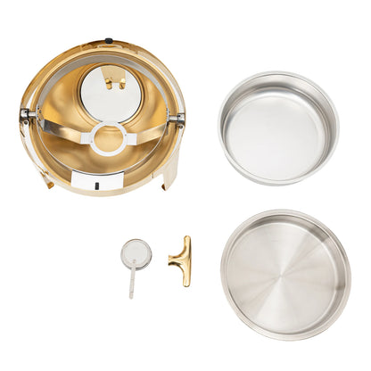 Round Chafing Dish Buffet Set, Buffet Warmers Set, Roll Top Stainless Steel Buffet Warmer for Buffets,Hotel Breakfast and Brunch