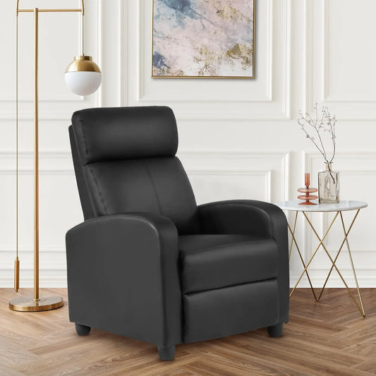 Massage Recliner Chair with Lumbar Support and Adjustable Backrest