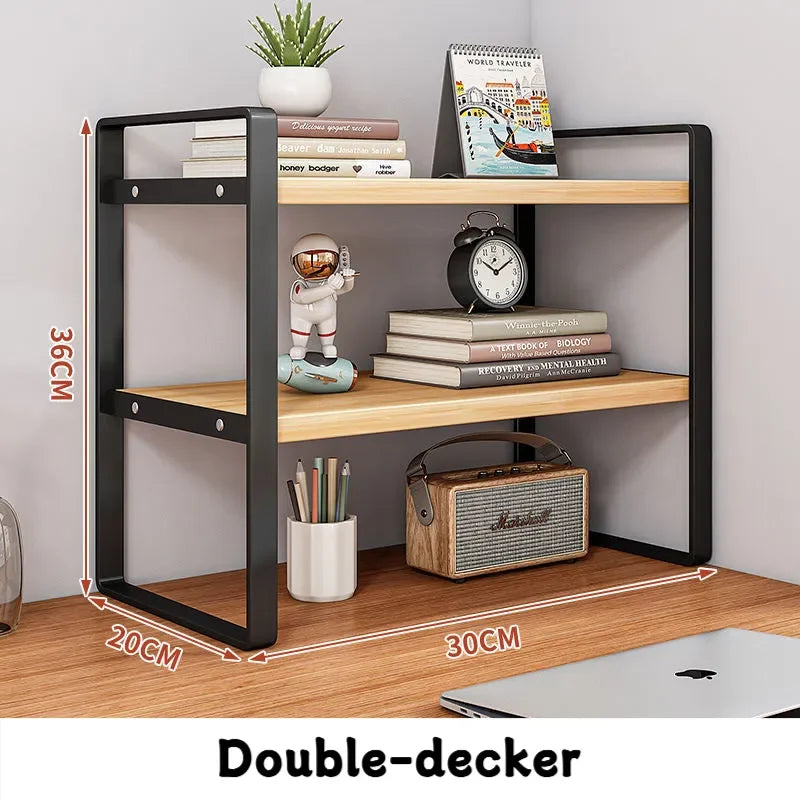 Multi-Tier Iron Shelving Unit for Office Supplies, Books, and Decor