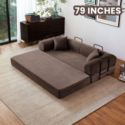 79'' Boneless Couch Foldable Convertible Futon Sleeper Sofa