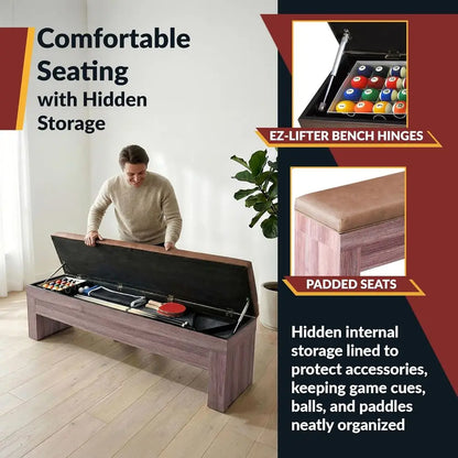 3-in-1 Convertible Game Table Set - Billiards | Table Tennis | Dining