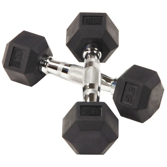 2 Non-Slip Grip 5 lbs Dumbbells