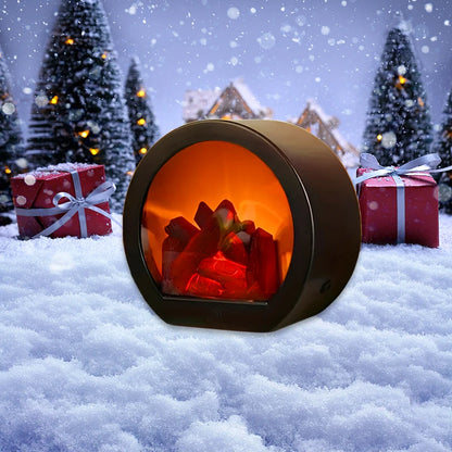 Semi-circular Portable Fireplace Light With Simulated Flame Effect
