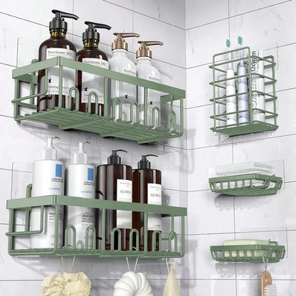 5-Pack Rustproof Stainless Steel Adhesive Shower Caddy