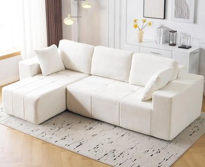 105" Chenille Boneless L-Shape Sofa with Chaise