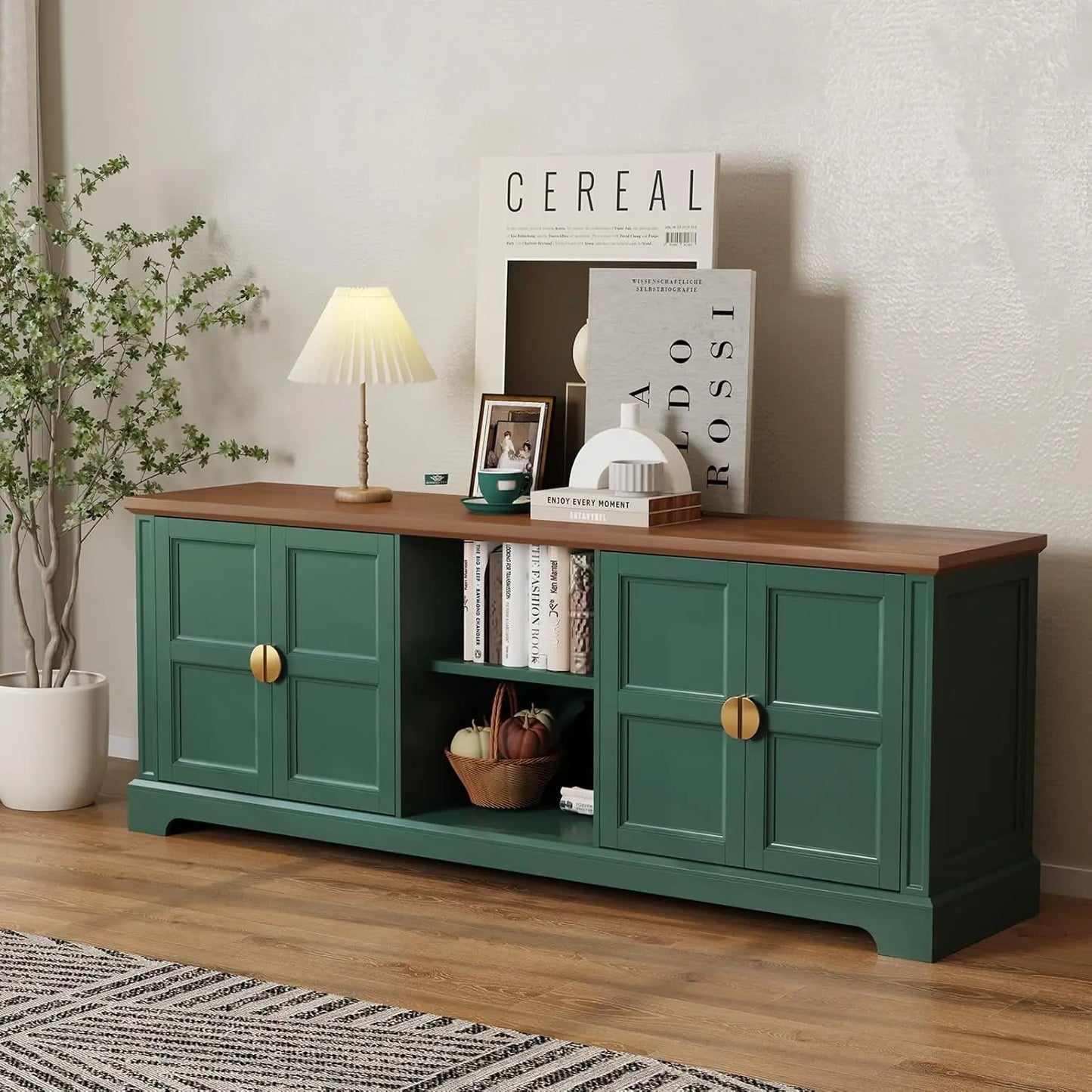 67” Modern Shaker Style TV Stand for TVs up to 75+ inches