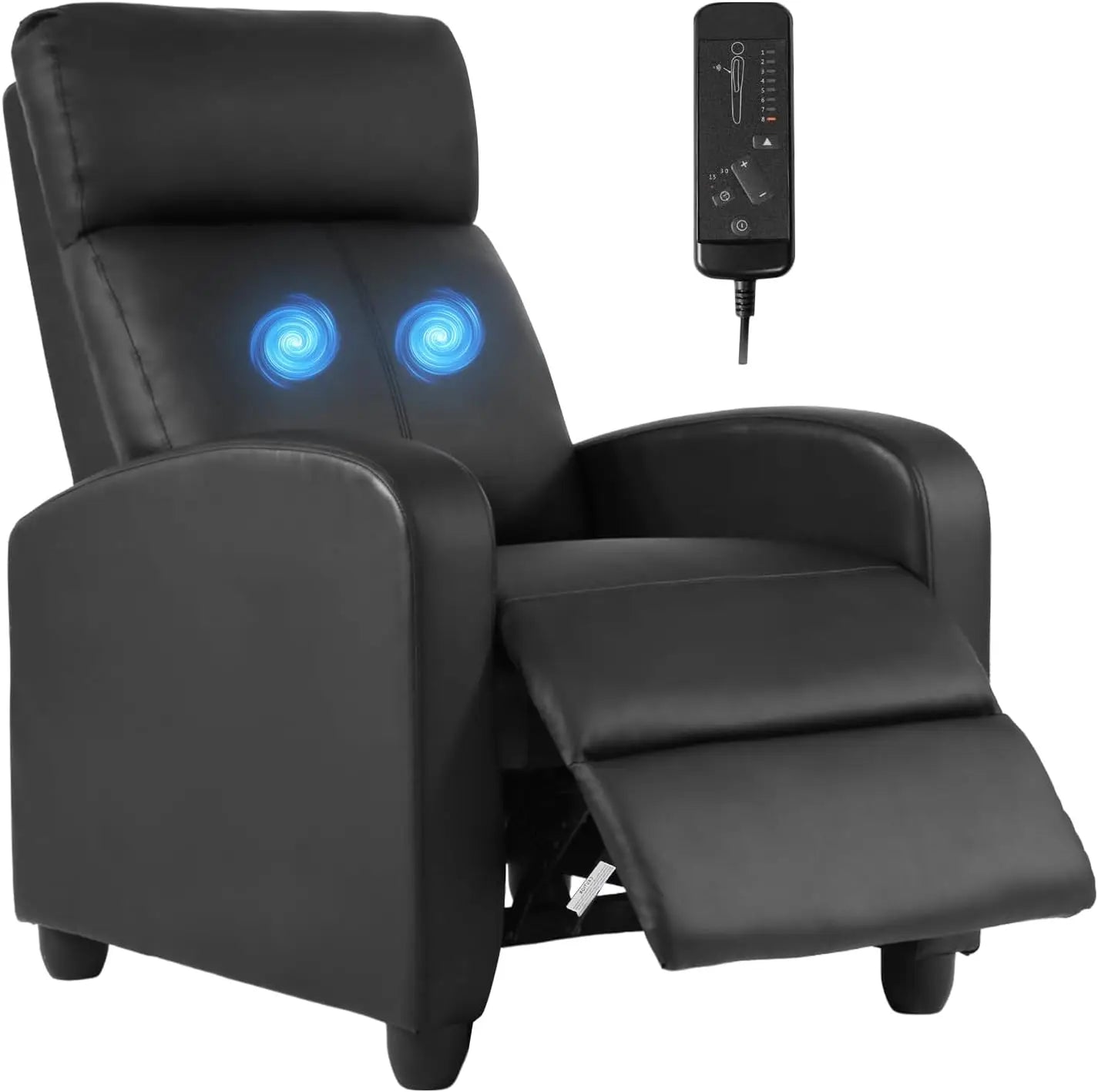 Massage Recliner Chair with Lumbar Support and Adjustable Backrest