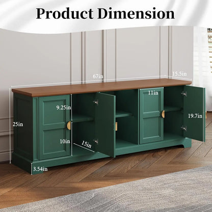 67” Modern Shaker Style TV Stand for TVs up to 75+ inches