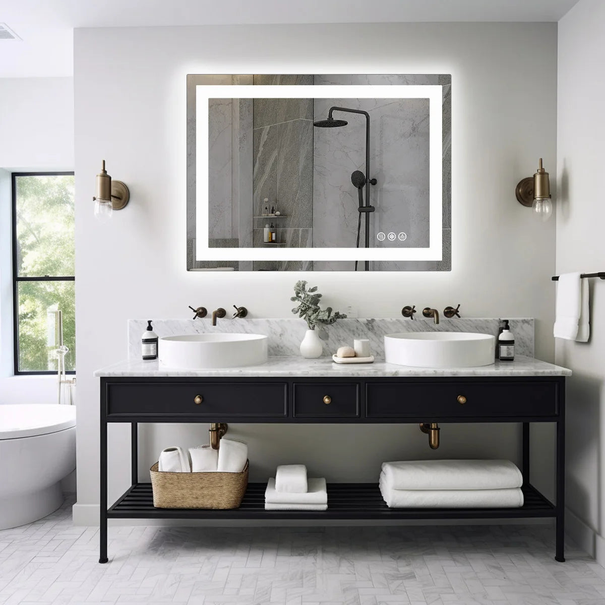 36"x 24" LED Lighted Wall-mounted Mirror