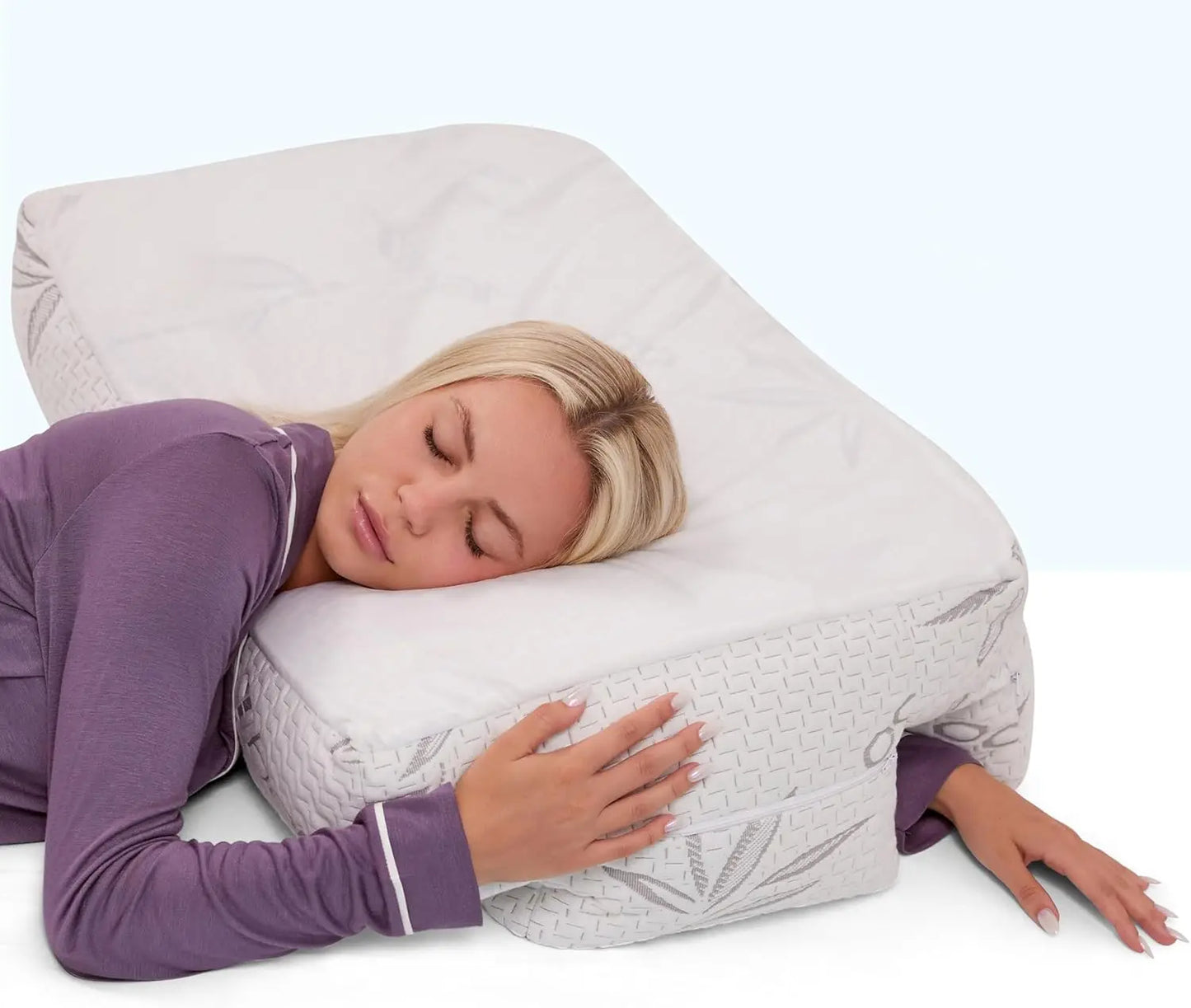 Side Sleeper Pillow with Arm Hole for Shoulder Pain Relief, Neck Support & Cooling Memory Foam