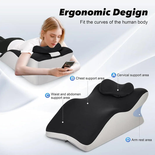 Wedge Memory Foam Ergonomic Back Support Pillow
