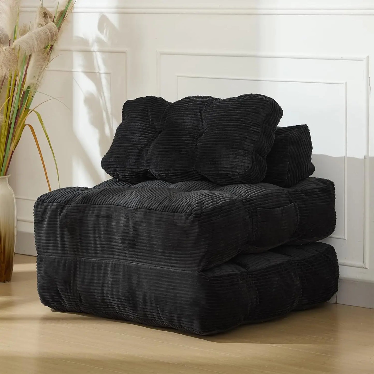 3-in-1 34" Folding Sofa Bed with Pillow Boneless Mattress with Back Support Comfy Portable Convertible Sleeper Chair Floor Sofa