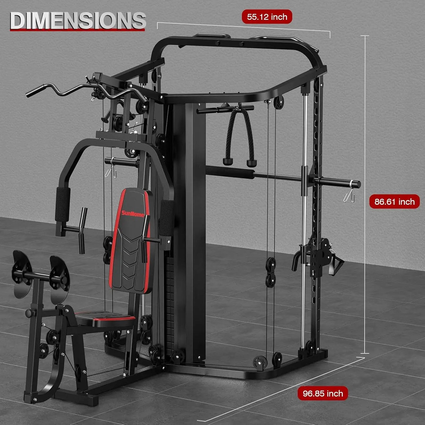 Home Gym System with Smith Machine