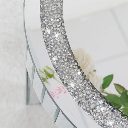 24" Crushed Crystal Round Mirrored Coffee/Accent Table