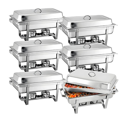 2/4/6 Pack 8QT Stainless Steel Chafing Dish Buffet Set