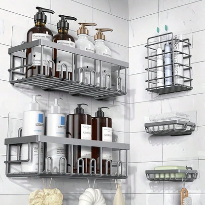 5-Pack Rustproof Stainless Steel Adhesive Shower Caddy
