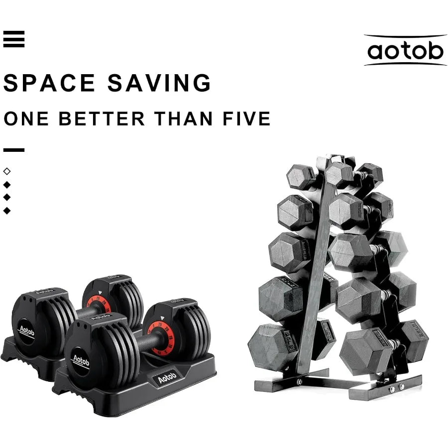 25 LBS Adjustable Anti-Slip Dumbbell Set