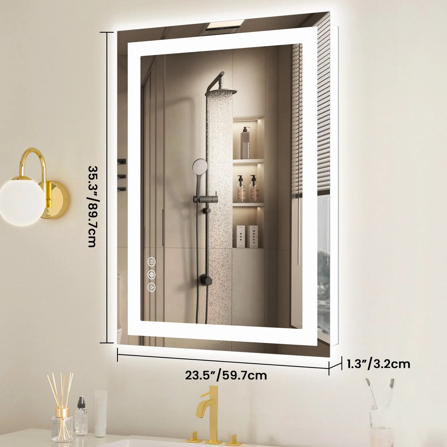 36"x 24" LED Lighted Wall-mounted Mirror