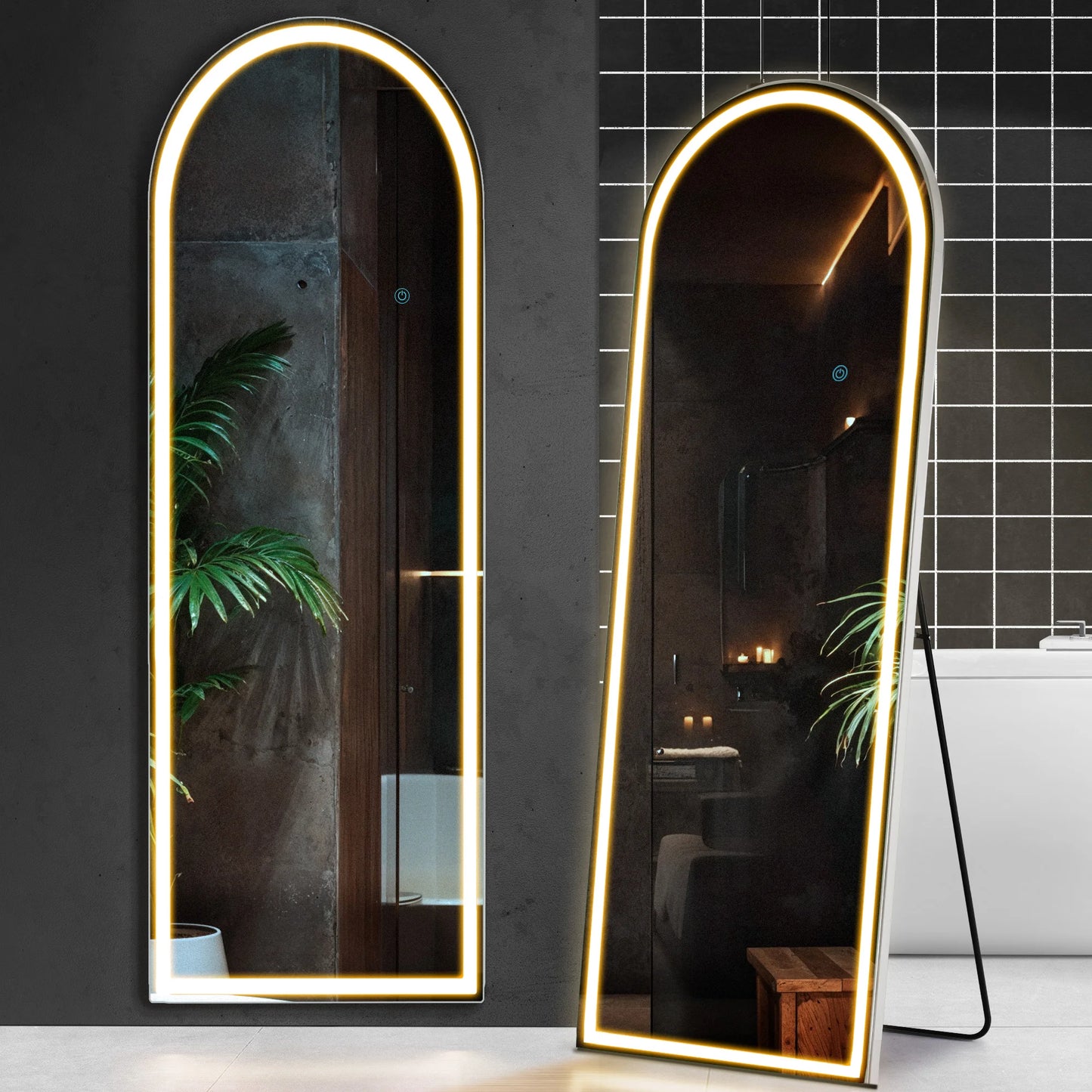 63"x20"  3 Color Led Full Length Mirror