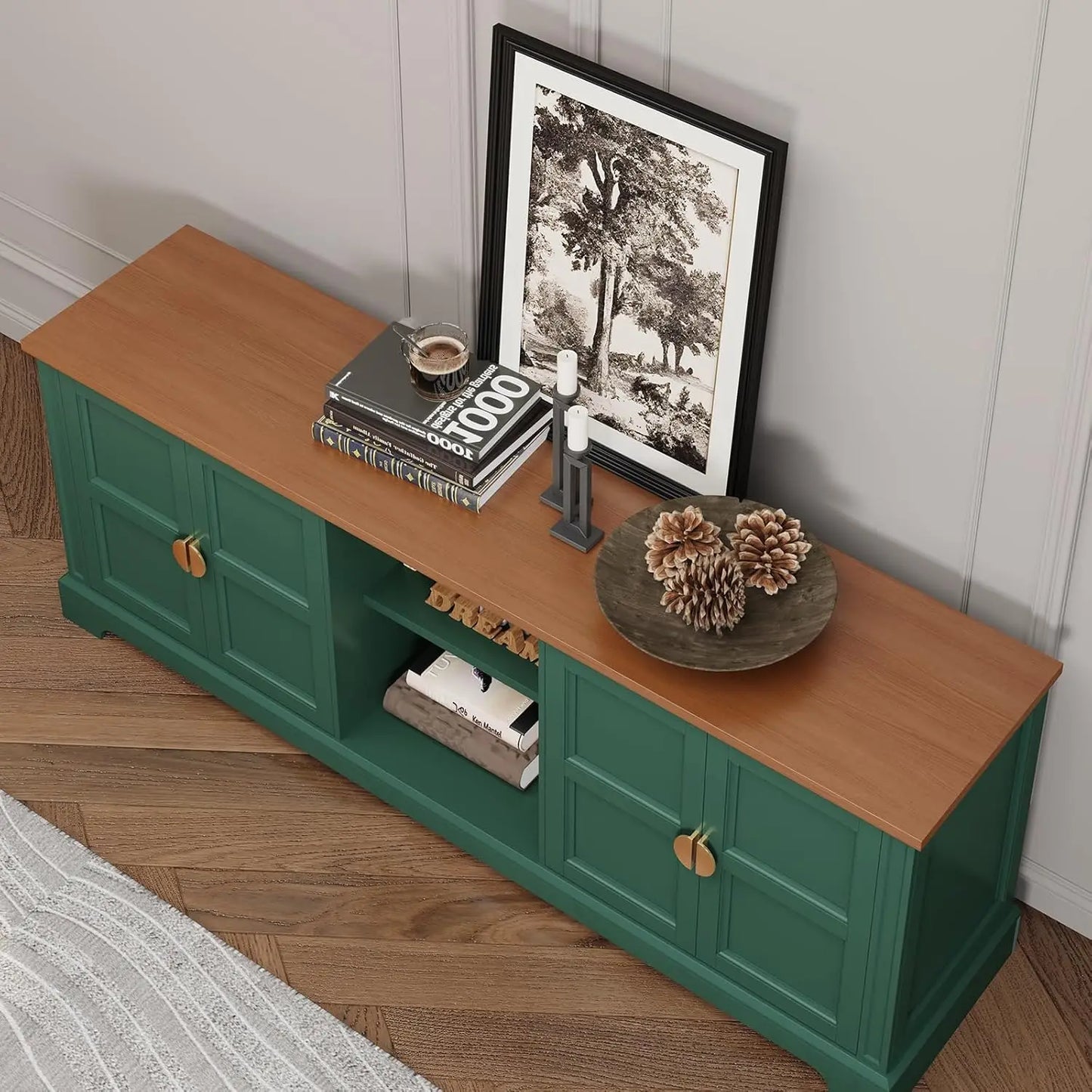 67” Modern Shaker Style TV Stand for TVs up to 75+ inches