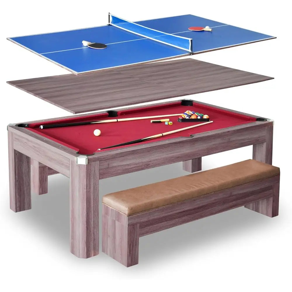 3-in-1 Convertible Game Table Set - Billiards | Table Tennis | Dining