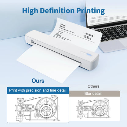 Portable Wireless Inkless Thermal Printer
