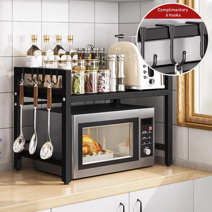 Space-Saving Expandable Microwave Rack