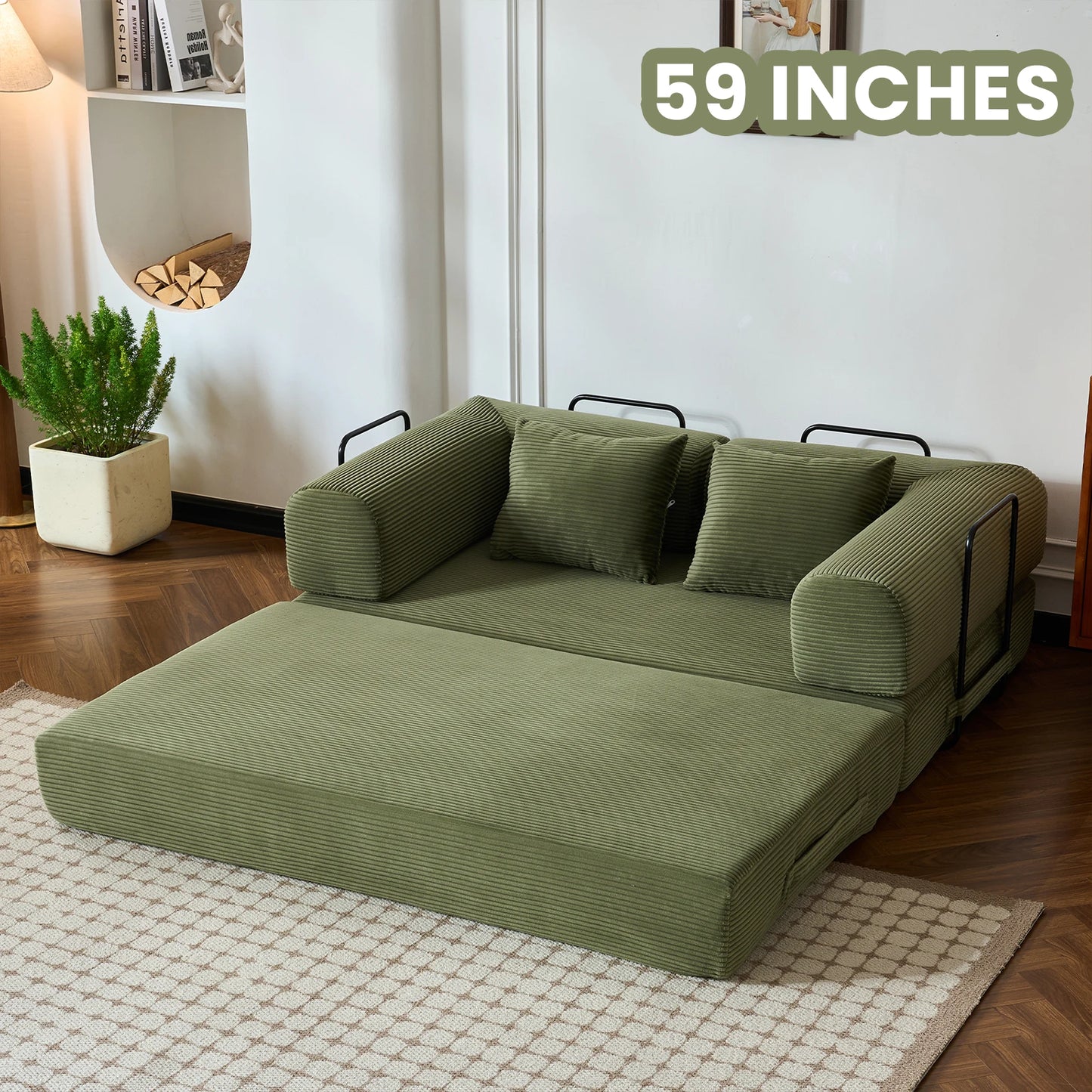 79'' Boneless Couch Foldable Convertible Futon Sleeper Sofa
