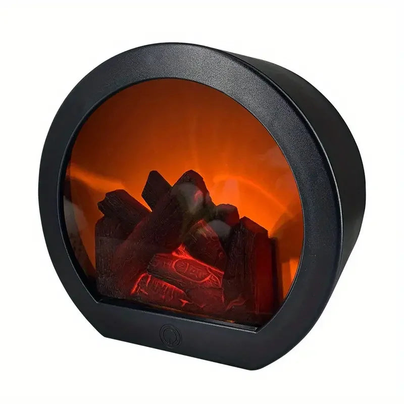 Semi-circular Portable Fireplace Light With Simulated Flame Effect