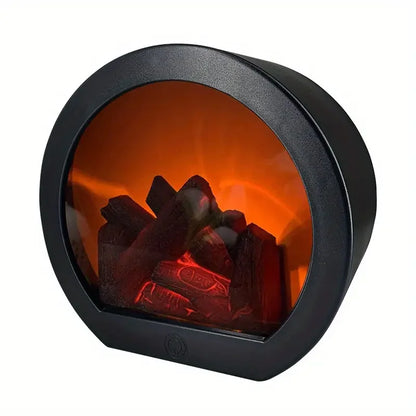 Semi-circular Portable Fireplace Light With Simulated Flame Effect