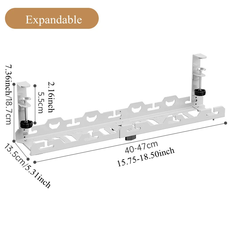 Telescopic Under Table Metal Cable Management Rack