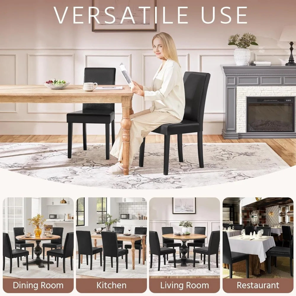 Dining Chairs Set of 6 Faux Leather Modern Dining Room Chairs
