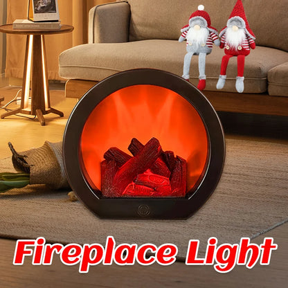 Semi-circular Portable Fireplace Light With Simulated Flame Effect