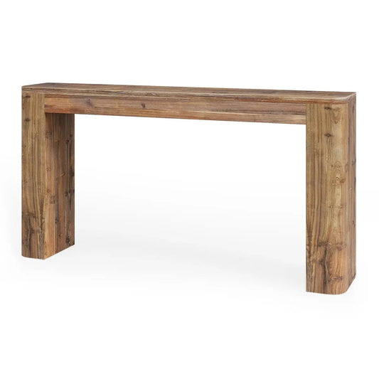 63 Inch Solid Wood Entryway/Sofa Table with Storage Shelf
