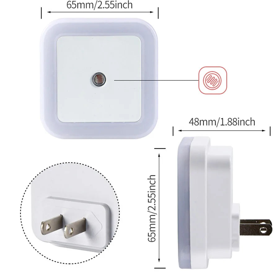 Plug-in Dimmable LED Night Lights with Auto Dusk to Dawn Sensor