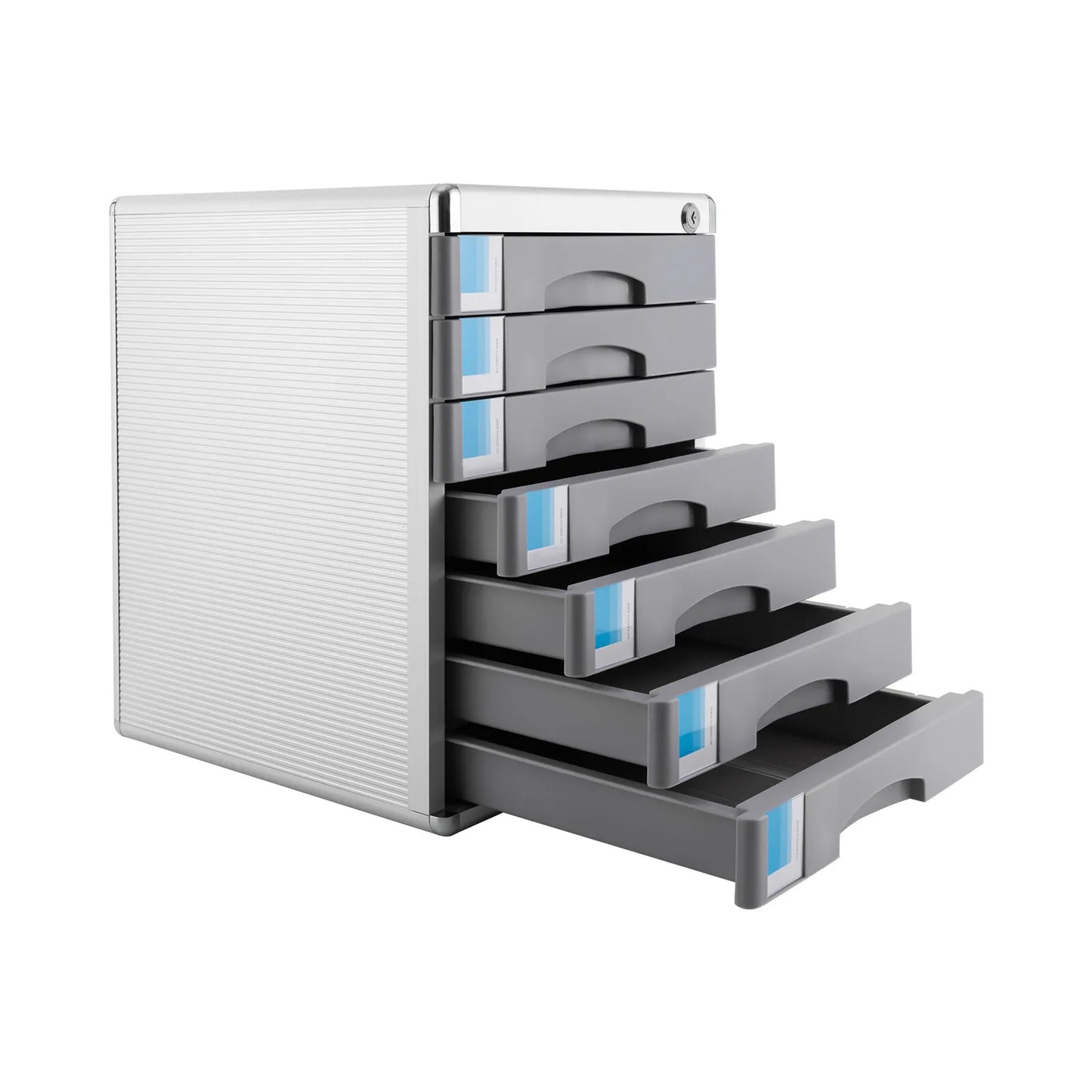 Lockable Aluminum Alloy Drawer Organizer with 7 Compartments