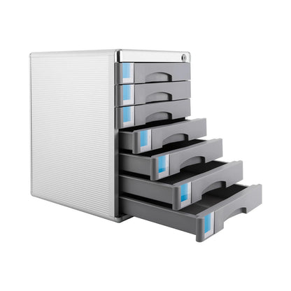 Lockable Aluminum Alloy Drawer Organizer with 7 Compartments