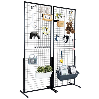 Gridwall Display Racks Double Side Gridwall Panels for Art Craft Shows Retail Shop w/ Hooks