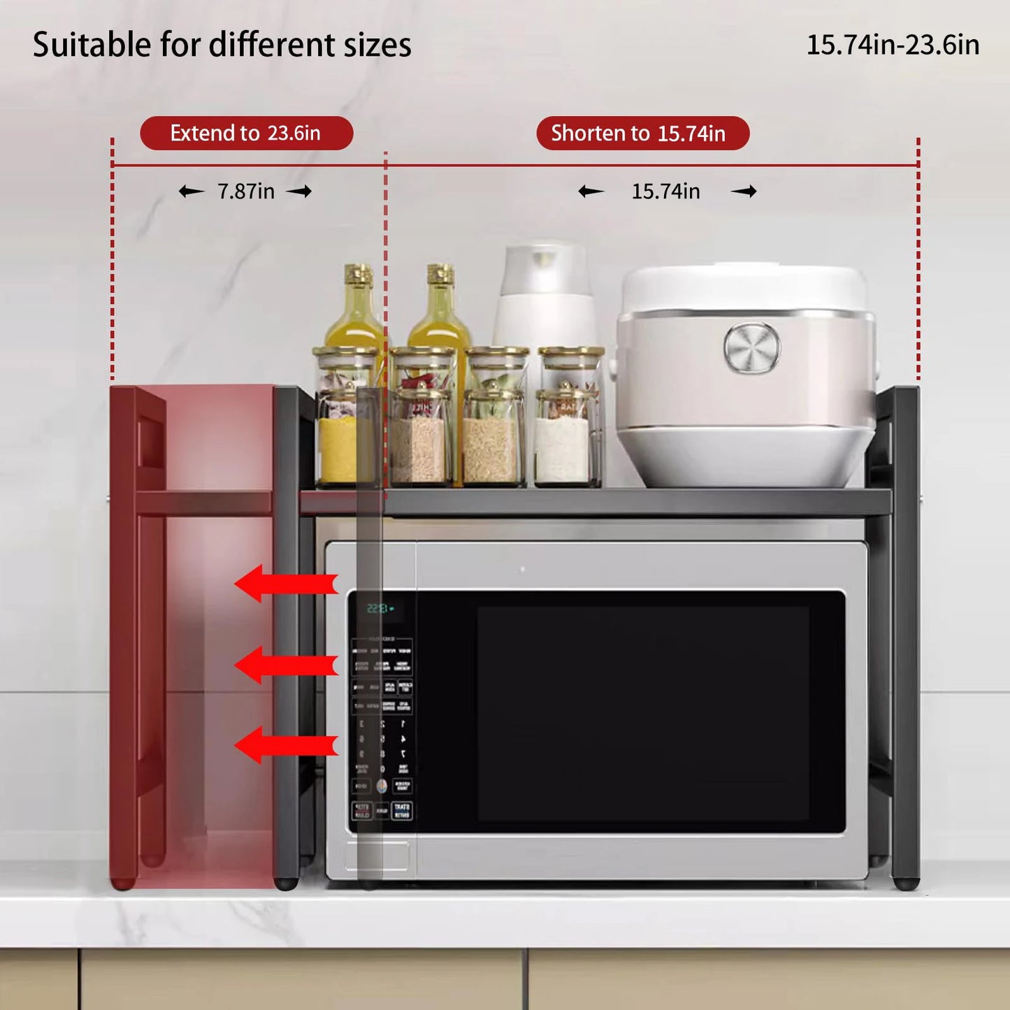 Space-Saving Expandable Microwave Rack