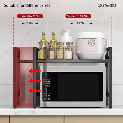 Space-Saving Expandable Microwave Rack