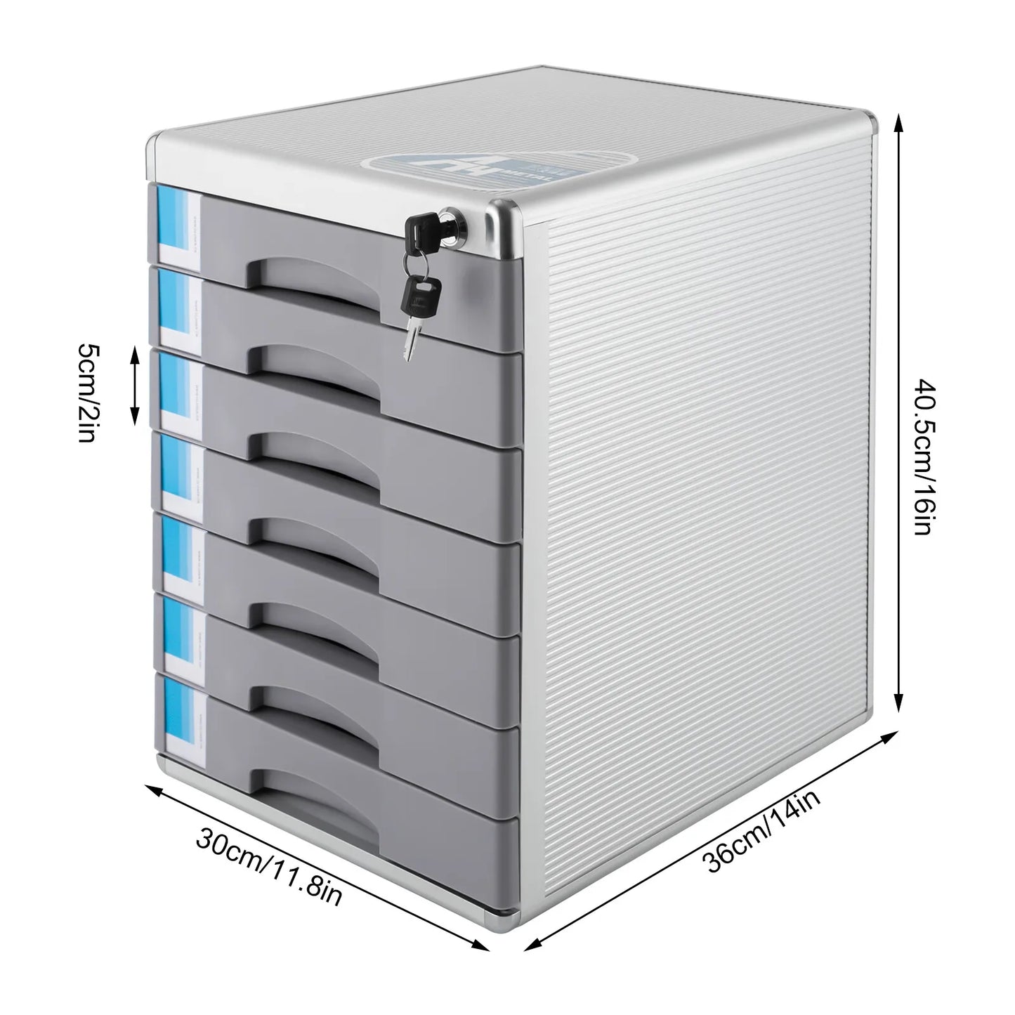 Lockable Aluminum Alloy Drawer Organizer with 7 Compartments