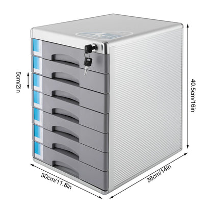 Lockable Aluminum Alloy Drawer Organizer with 7 Compartments